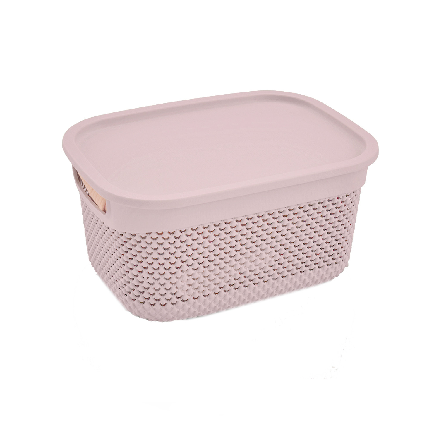 Cesta Mediana Rectangular con Tapa 6,6 Litros 7house Ordenación Baño 1